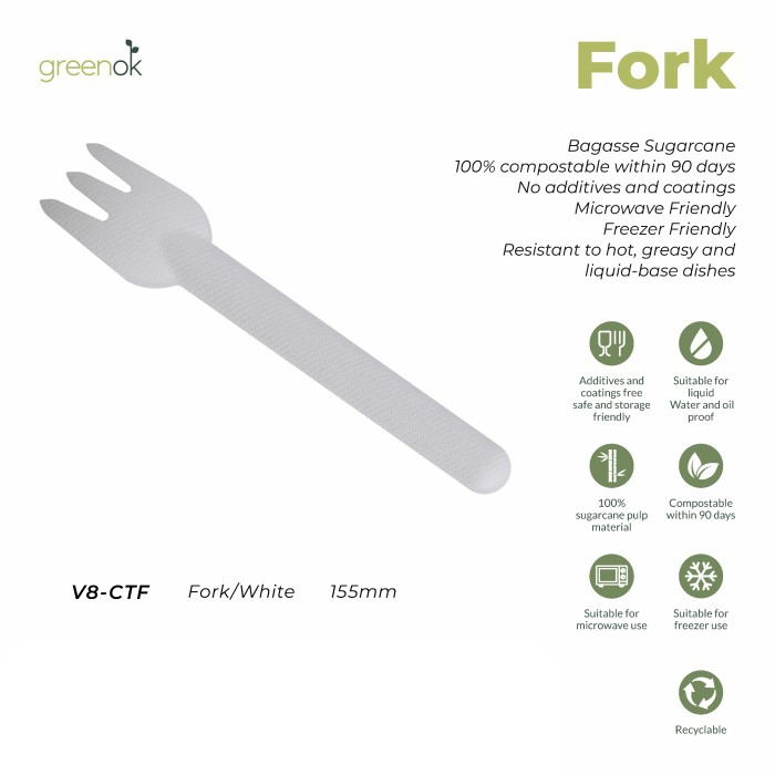 Garpu Mini Dessert Fork Ecofriendly | Garpu Kue | Fork Dessert  Biodegradable Compostable Garpu Kue Roti Tart Pie 50pcs